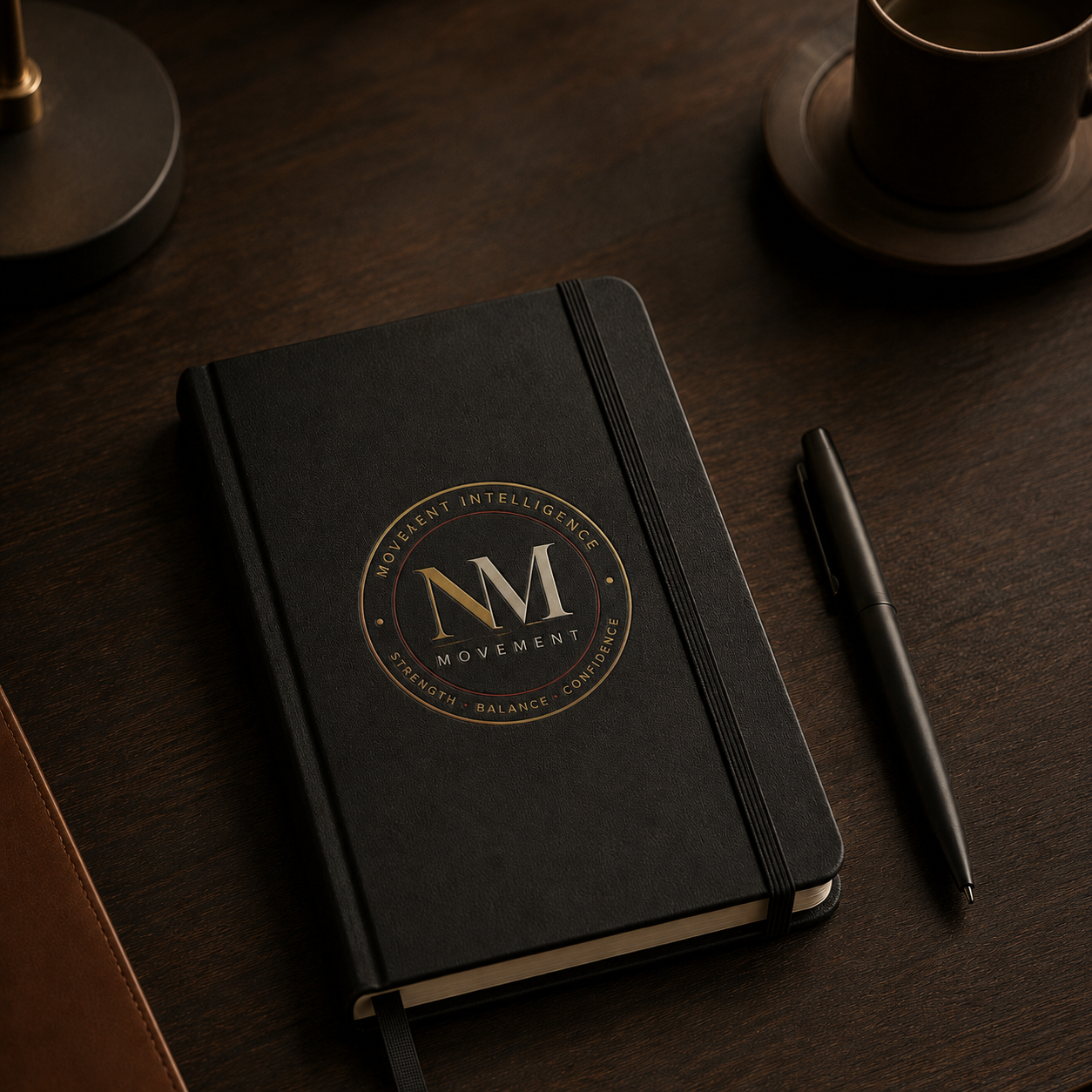 Black Neely MacArthur Movement notebook with NM seal